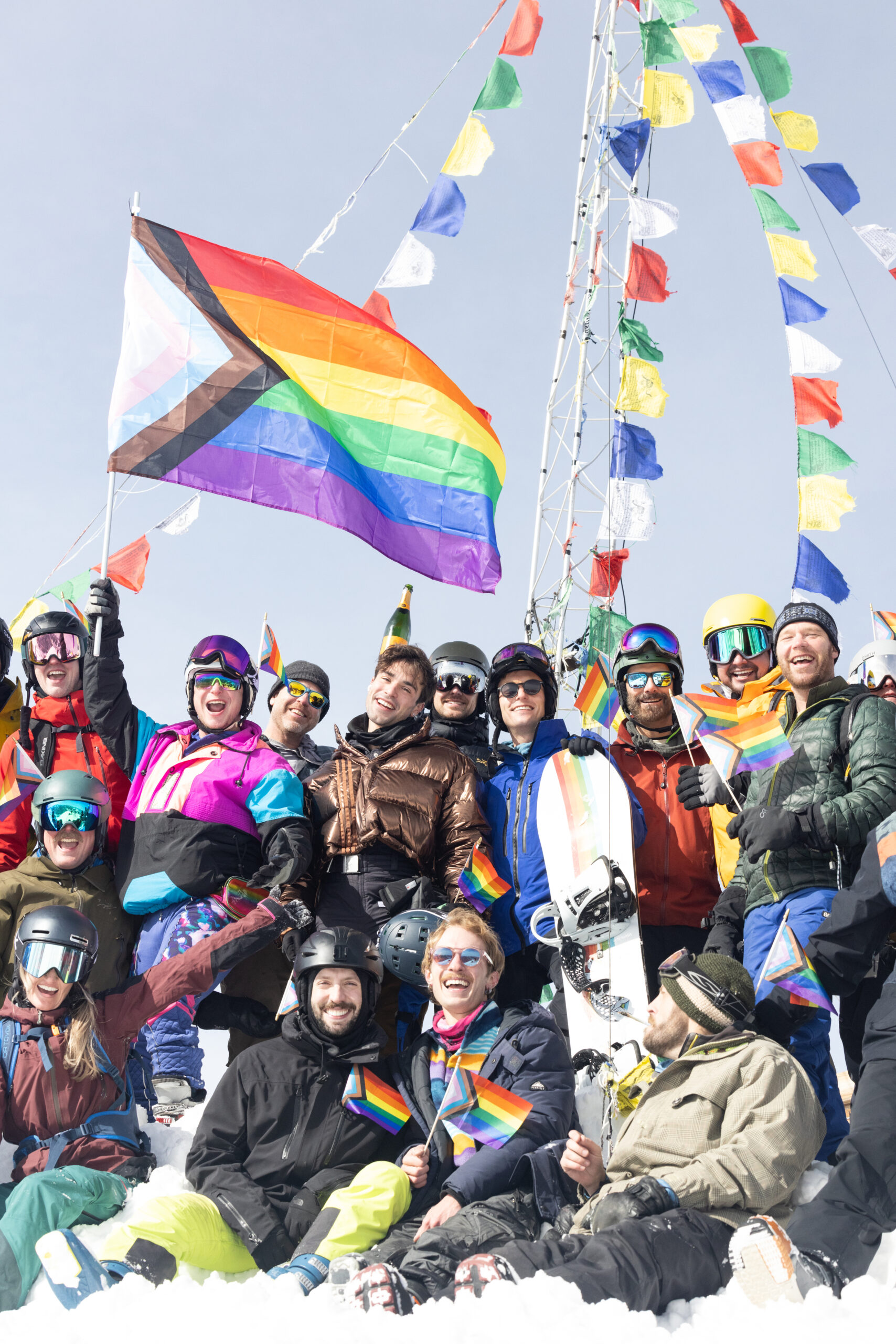 Hikers at the top of Highland Bowl for Aspen's Gay Ski Week.