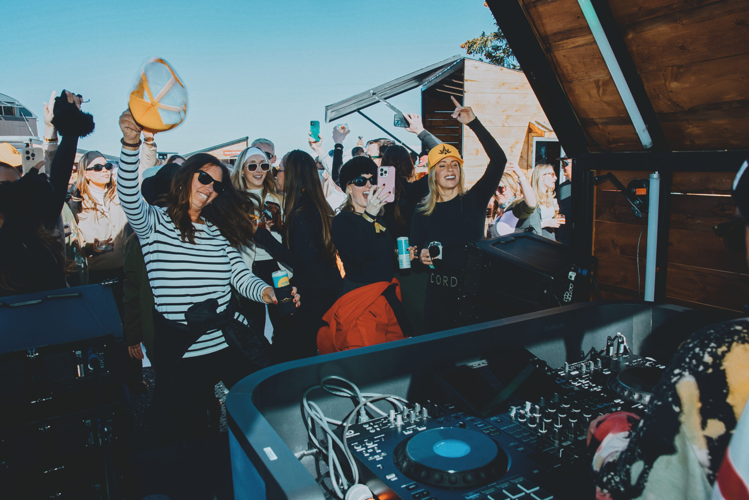 Group of people partying at Eleven212, at Aspen Collection apres spot