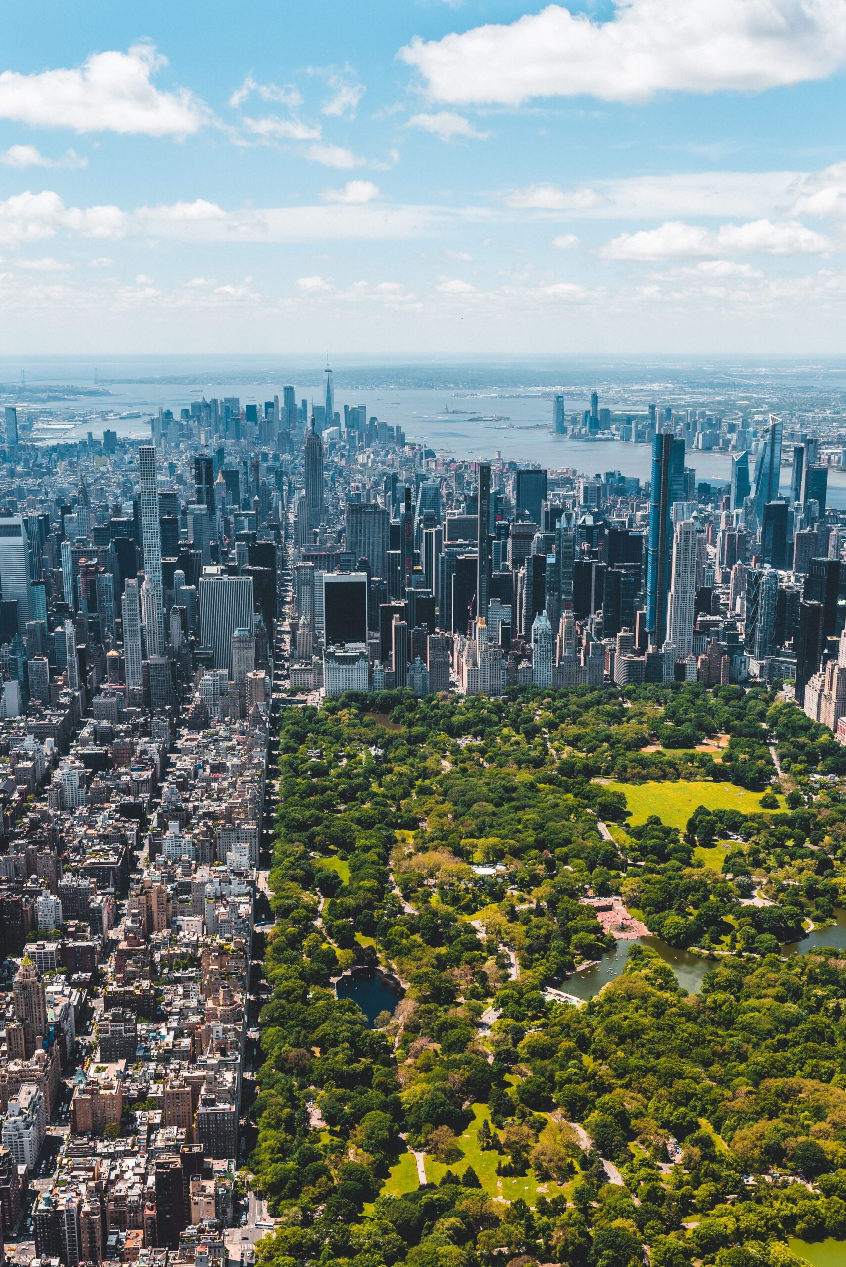 Ariel image of New York City skyline and Central Park